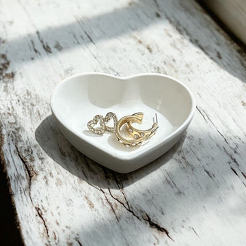 Concrete Heart Trinket Dish, 8x7x2 cm (190g)