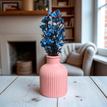 Concrete Ribbed Design Flower Vase