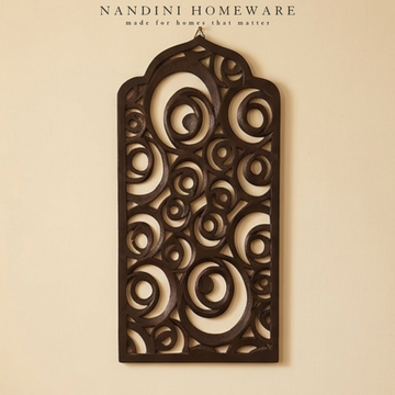 Teak Brown Spiral MDF Wooden Jharokha (Brown Spiral)
