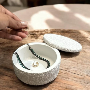 Textured Fat Bottom Trinket Jar, 12.5x12.5x6 cm (559g)