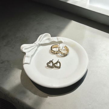 Concrete Round Bow Trinket Dish, 10.5x10.5x2 (50g)