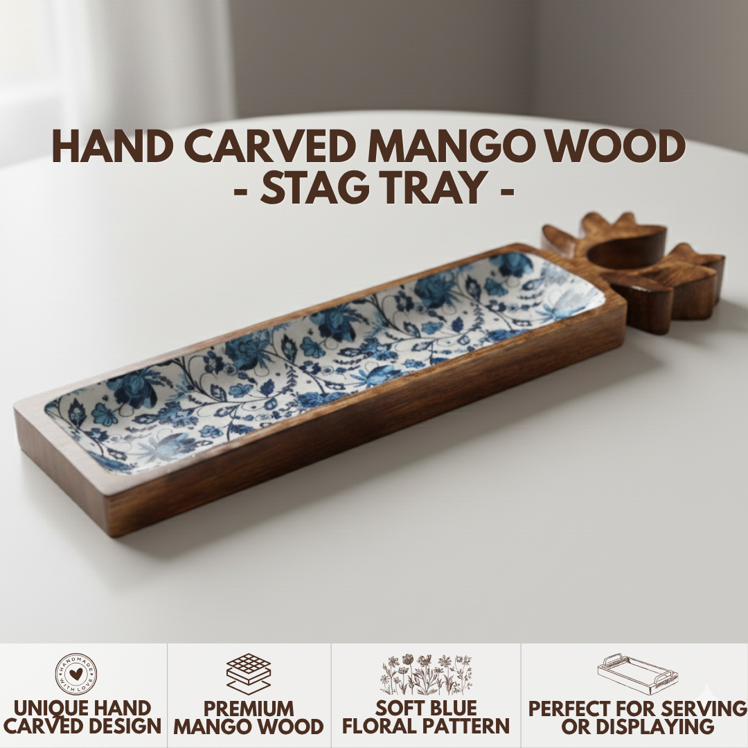 Mango Wood Stag Serving Tray