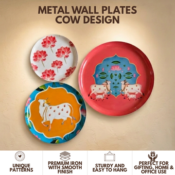 Metal Wall Plates - Cow Set of 3