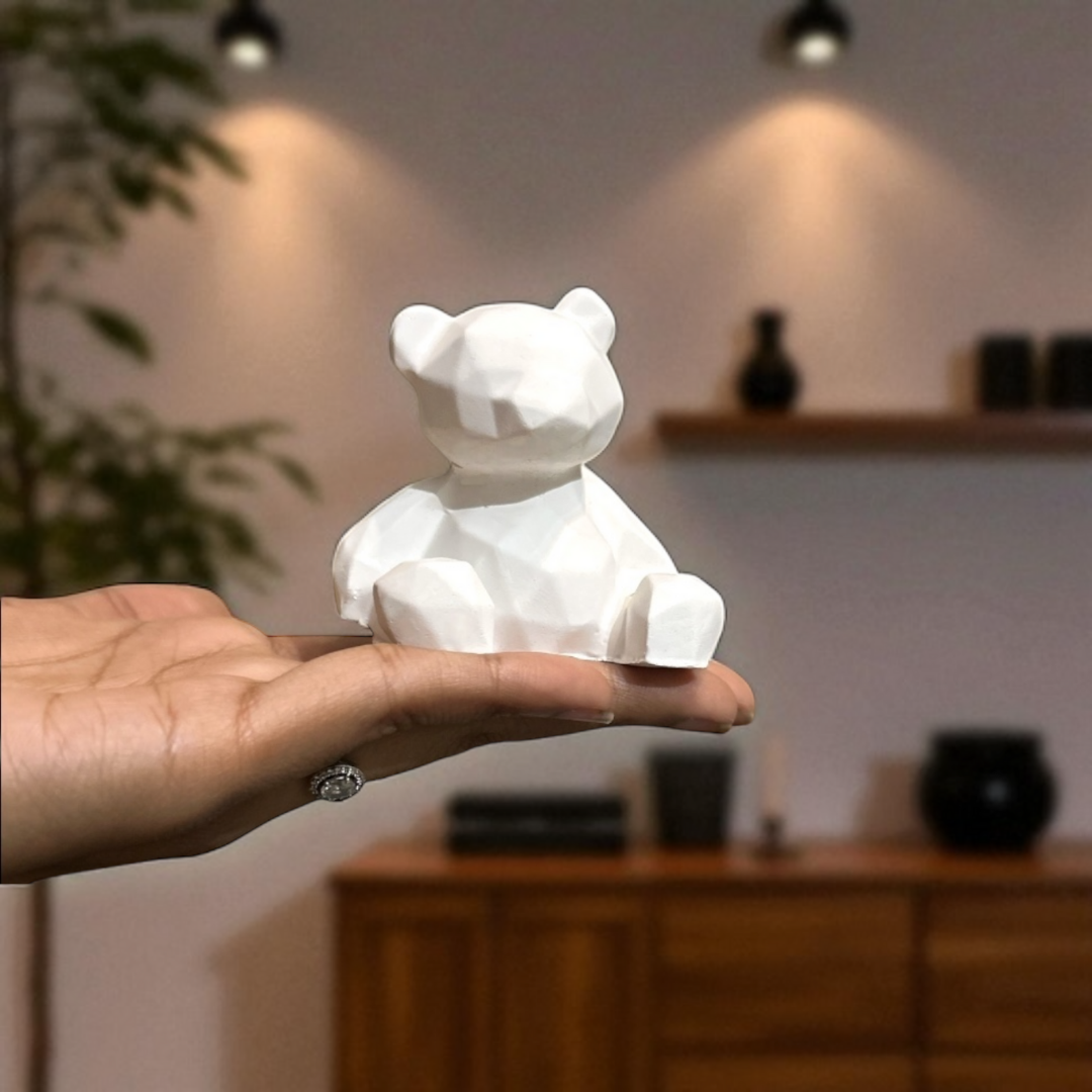 Concrete Teddy Statue, 6.5x6.5x5 cm (90g)