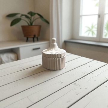 Concrete Round Top Trinket Jar, 8x8x9 cm (200g)