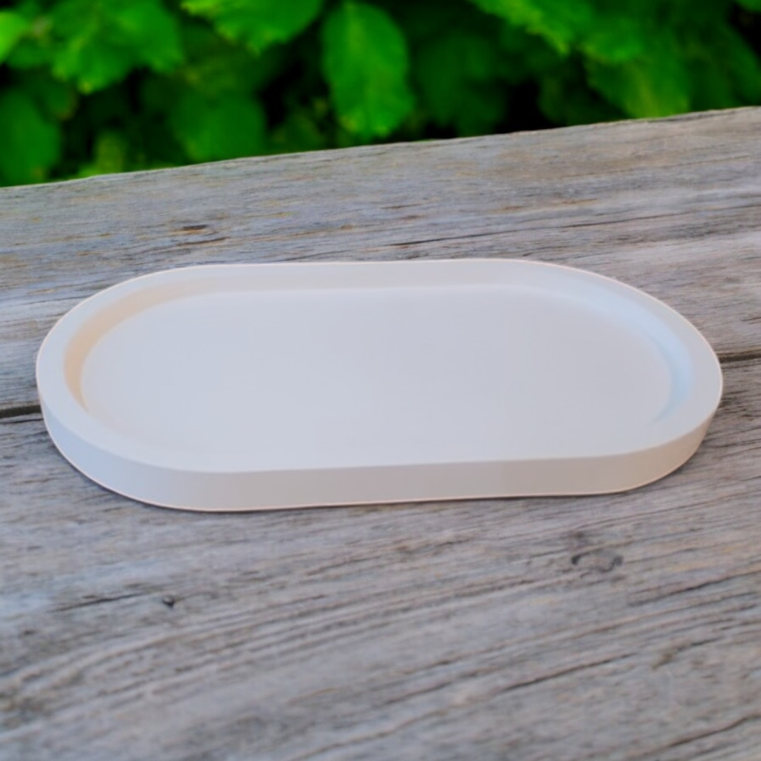 Concrete Oval Trinket Tray, 19.5x11x1 cm (200g)