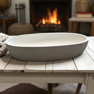 Concrete Boat Trinket Bowl, 21.5x8.5x4 cm (300g)