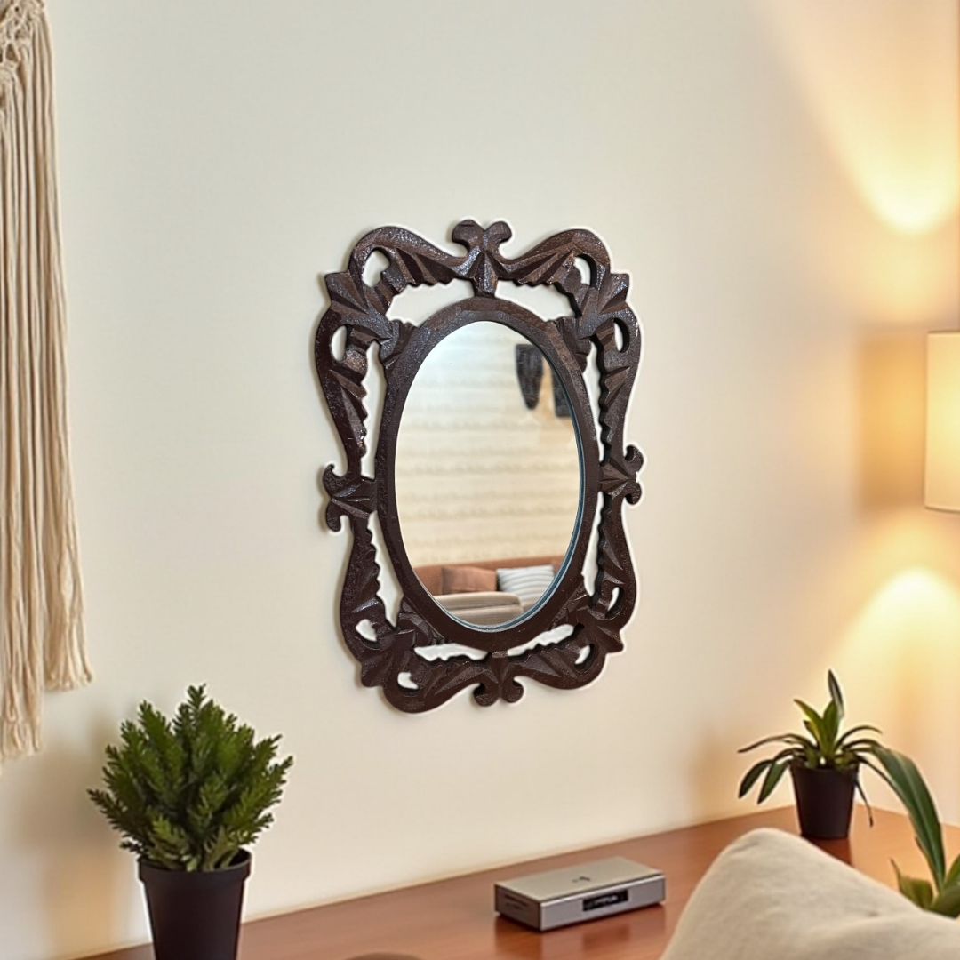 Brown Antique Mirror Jharokha
