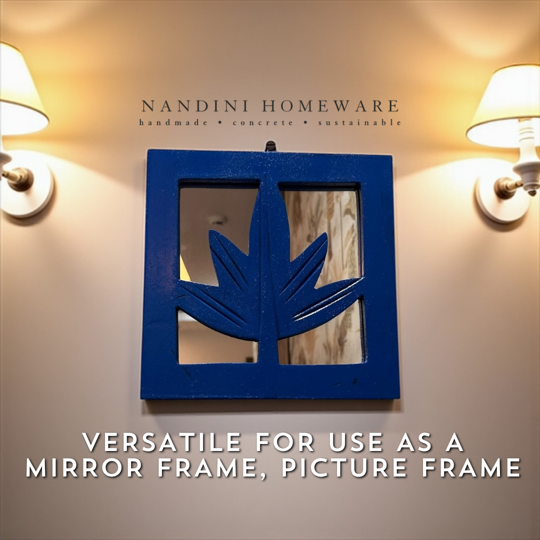 Blue Leaf Jharokha with Mirror