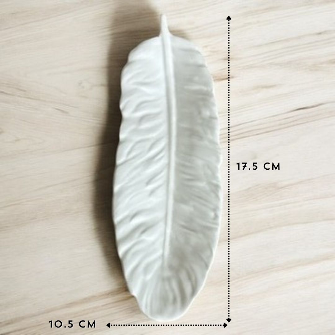 Concrete Feather-shaped Trinket Tray