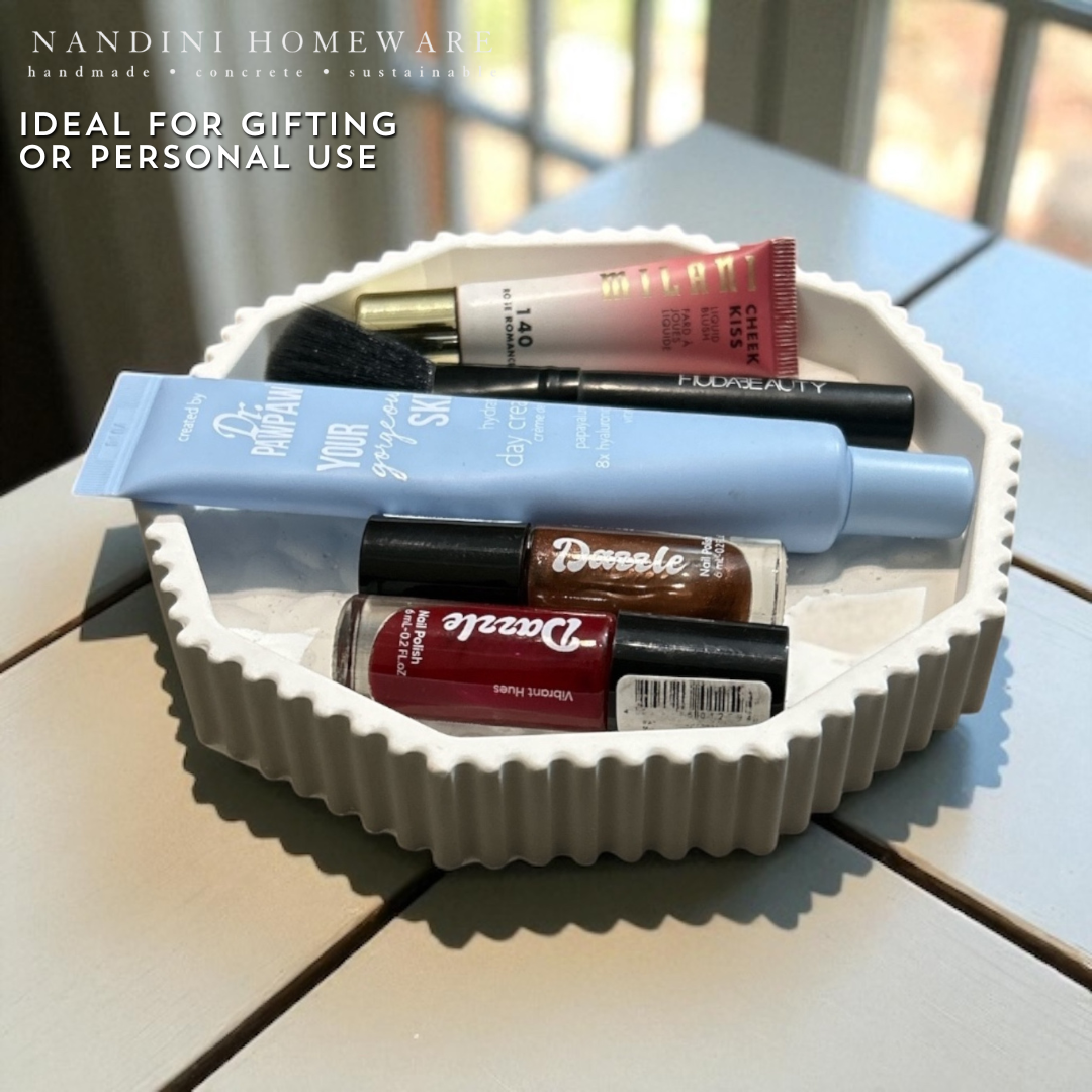 Concrete Stone Tray - Decagon, 16.5x16.5x2.5 cm (300g)