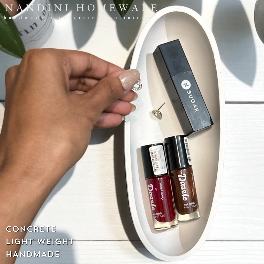 Concrete Boat Trinket Bowl, 21.5x8.5x4 cm (300g)