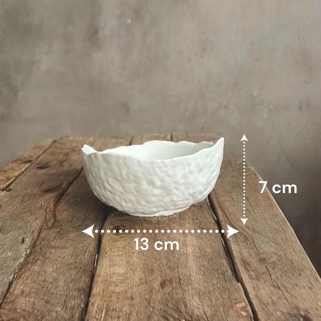 Concrete Egg Shell Trinket Bowl, 13W x 7H cm (190g)