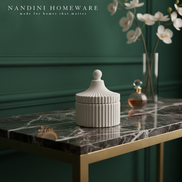 Concrete Round Top Trinket Jar, 8x8x9 cm (200g)