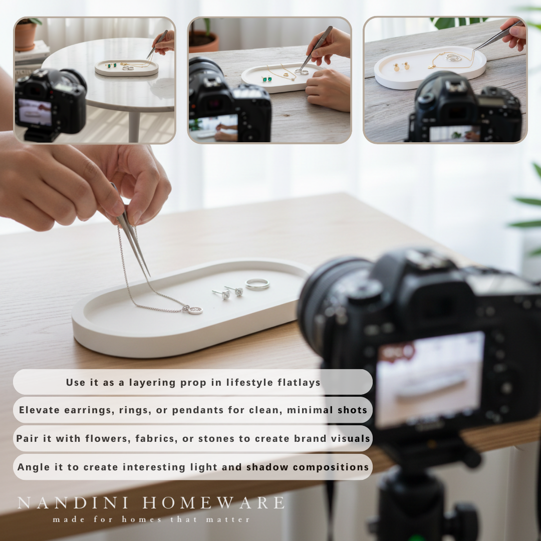 Concrete Oval Trinket Tray, 19.5x11x1 cm (200g)