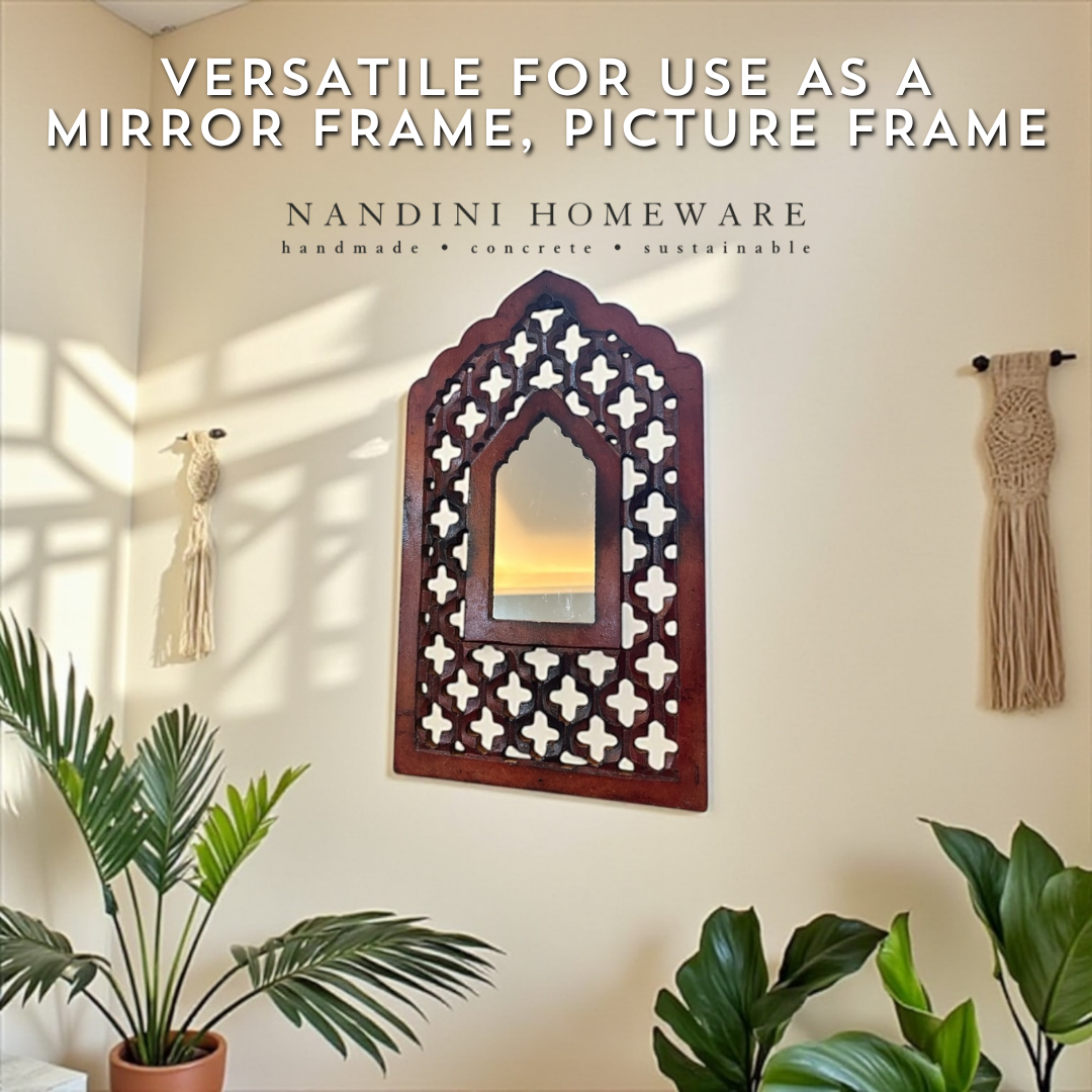 Brown Mughal Jharokha with Mirror