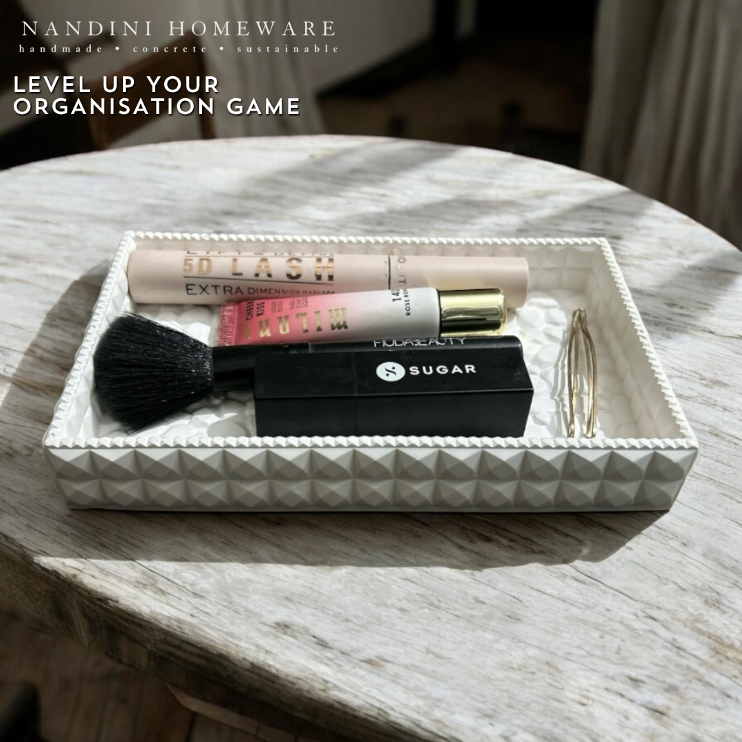 Concrete Stone Tray - Rectangle, 17.5x10.5x2.5 cm (300g)