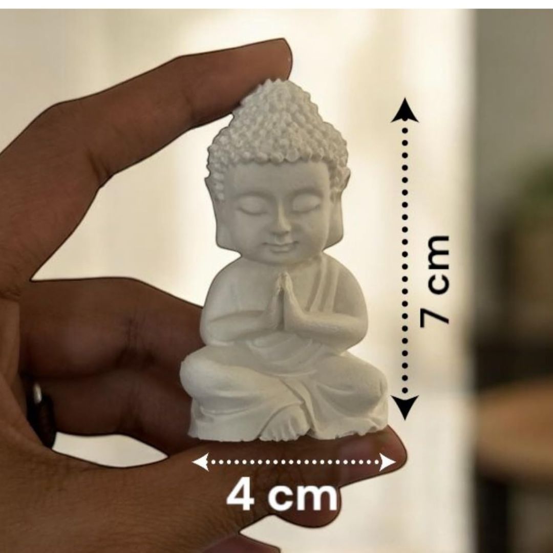 Concrete Buddha Statue, 4L x 2W x 7H cm (30g)