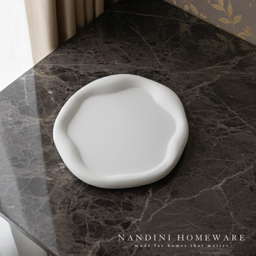 Concrete Round Cloud Tray, 17.5x17.5x1 cm (300g)