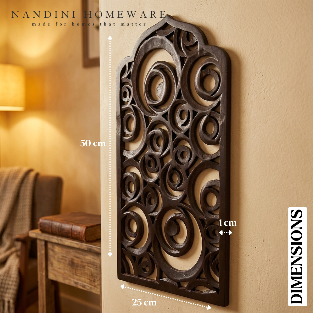 Teak Brown Spiral MDF Wooden Jharokha (Brown Spiral)