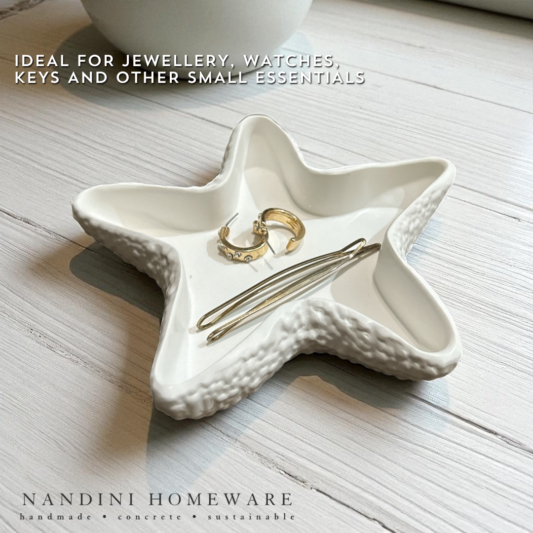 Concrete Starfish Trinket Dish 13x13x2 cm (80g)