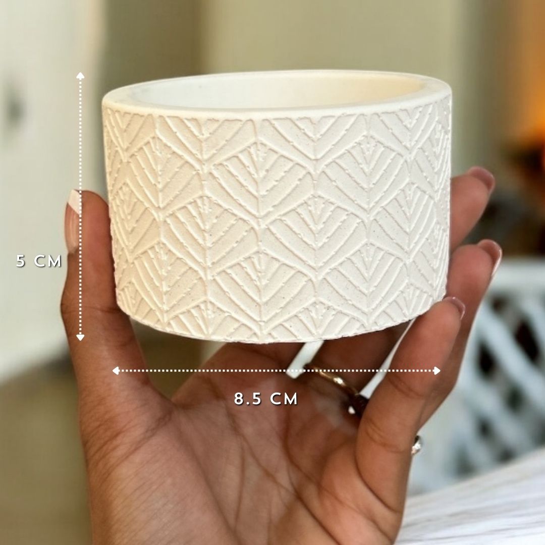 Concrete Round Indoor Planters Design 3, 8x8x6.5 cm (190g)