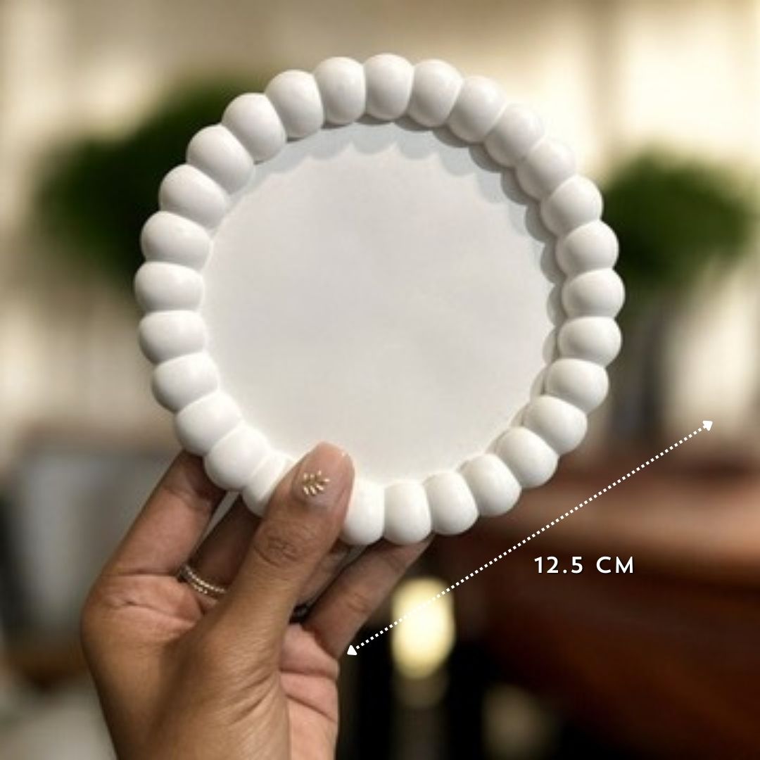 Concrete Round Small Bubble Tray, 13W x 1.5H cm (150g)