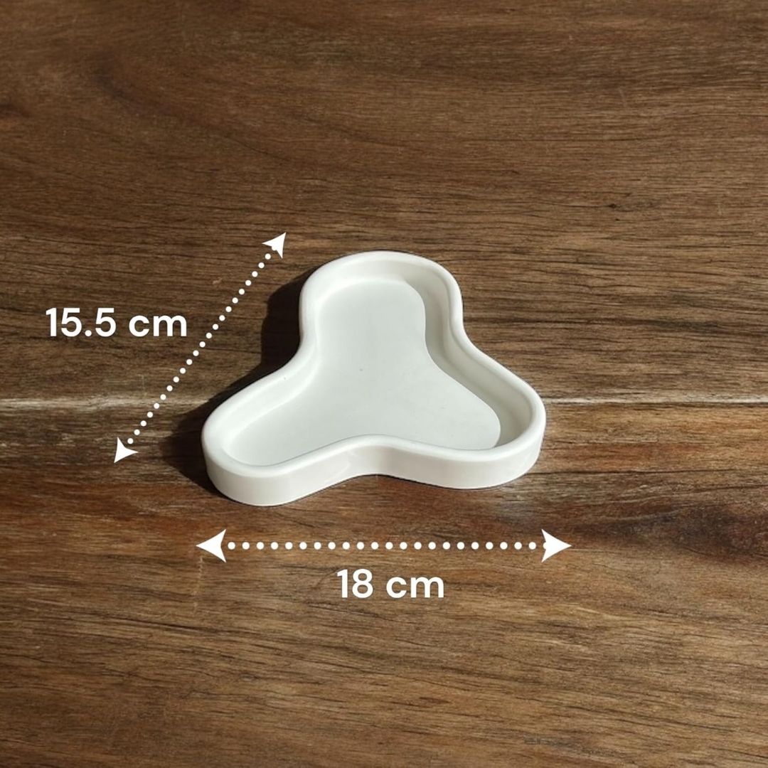 Concrete Trinity Trinket Tray, 23W x 8.5L x 2H cm (200g)