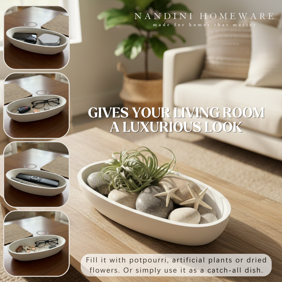 Concrete Boat Trinket Bowl, 21.5x8.5x4 cm (300g)