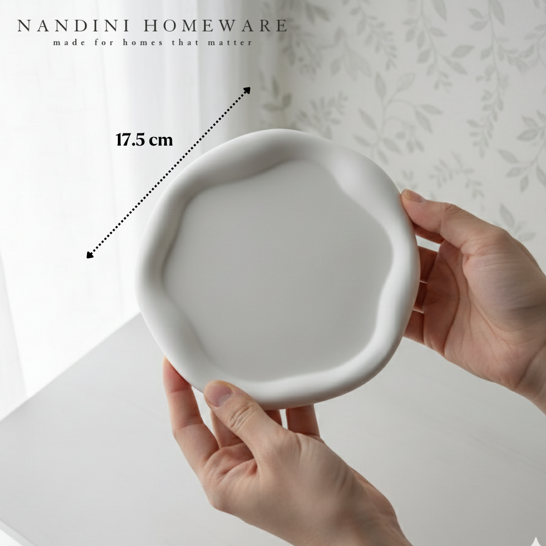 Concrete Round Cloud Tray, 17.5x17.5x1 cm (300g)