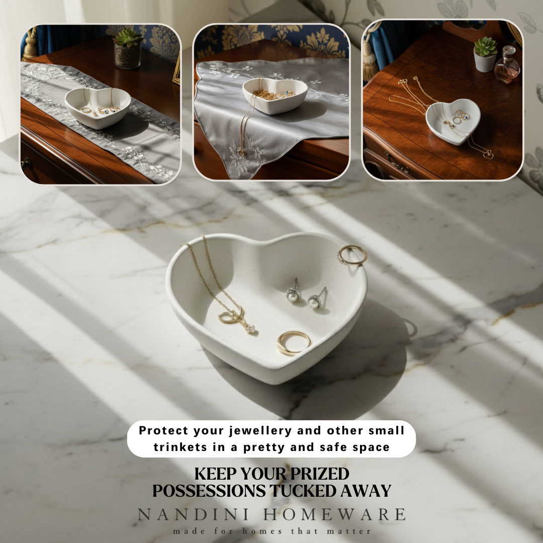 Concrete Heart Trinket Dish, 8x7x2 cm (190g)