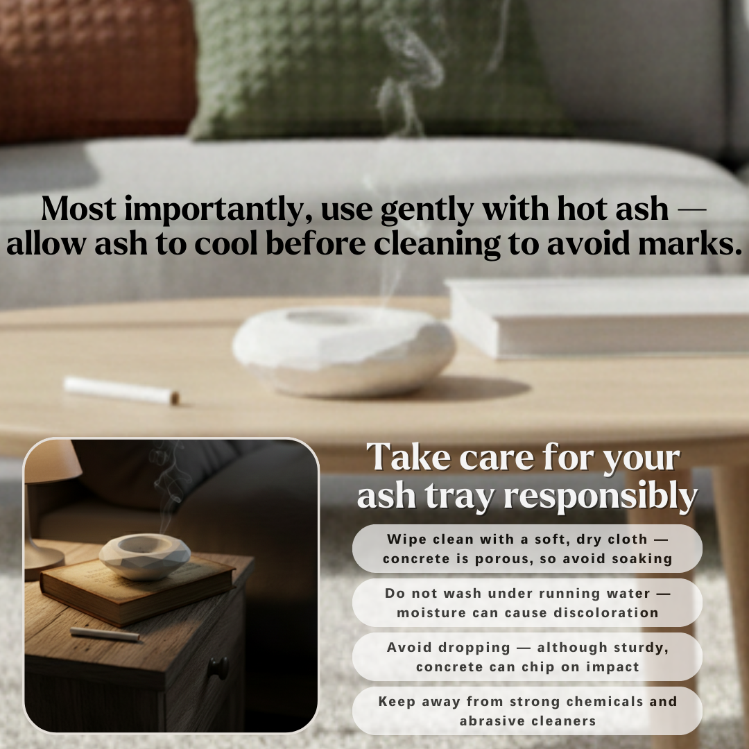 Concrete Ash Tray, 10.5x10.5x3 cm (260g)