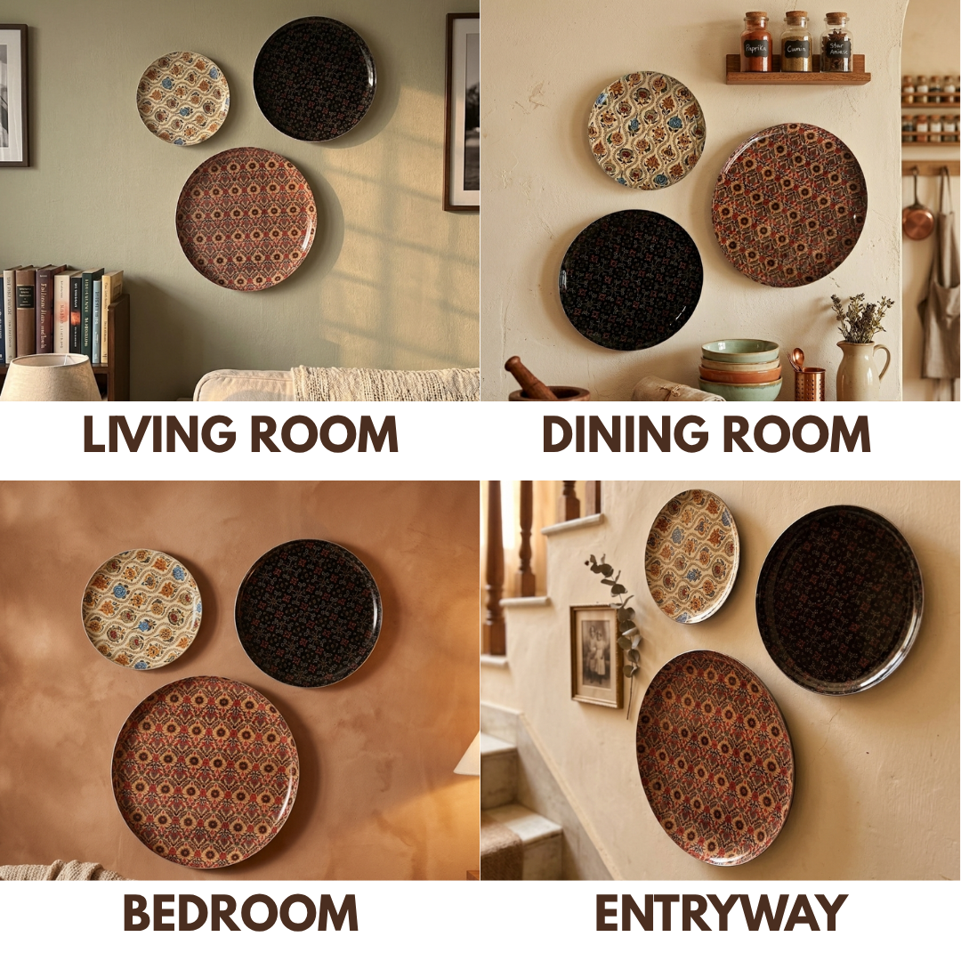 Metal Wall Plates - Patterned Set of 3