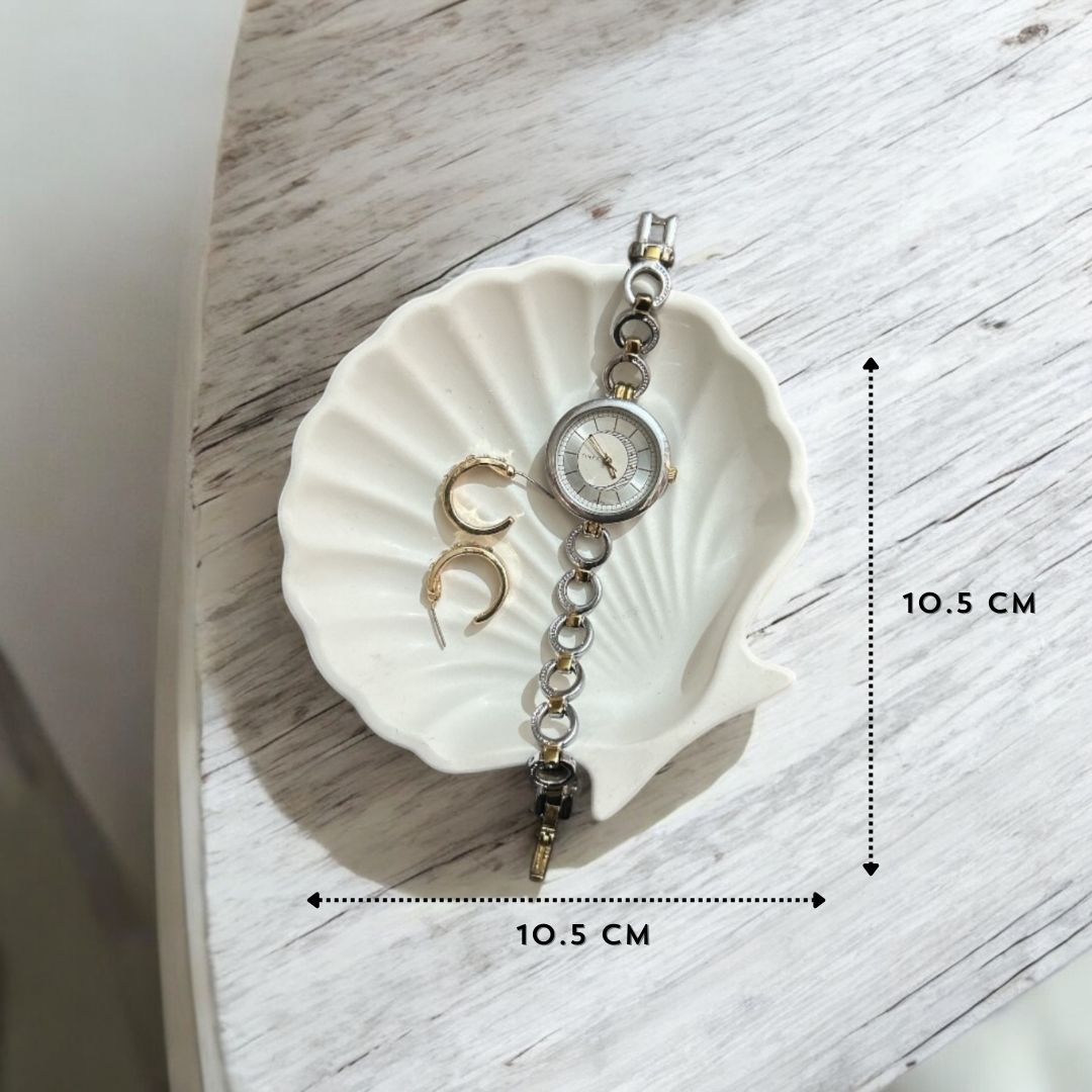 Concrete Shell Trinket Dish, 10.5x10.5x2 cm (50g)
