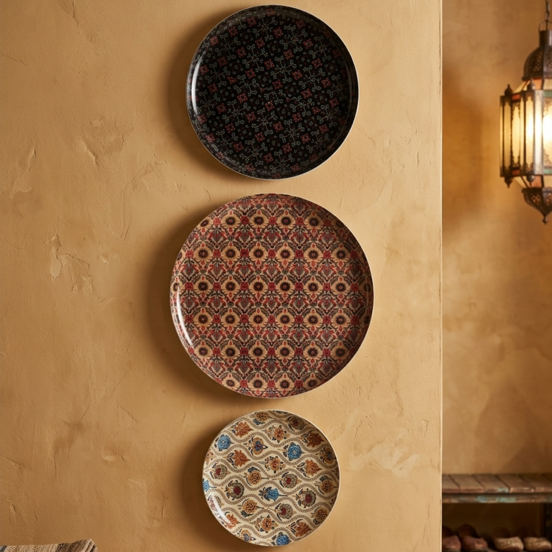 Metal Wall Plates - Patterned Set of 3