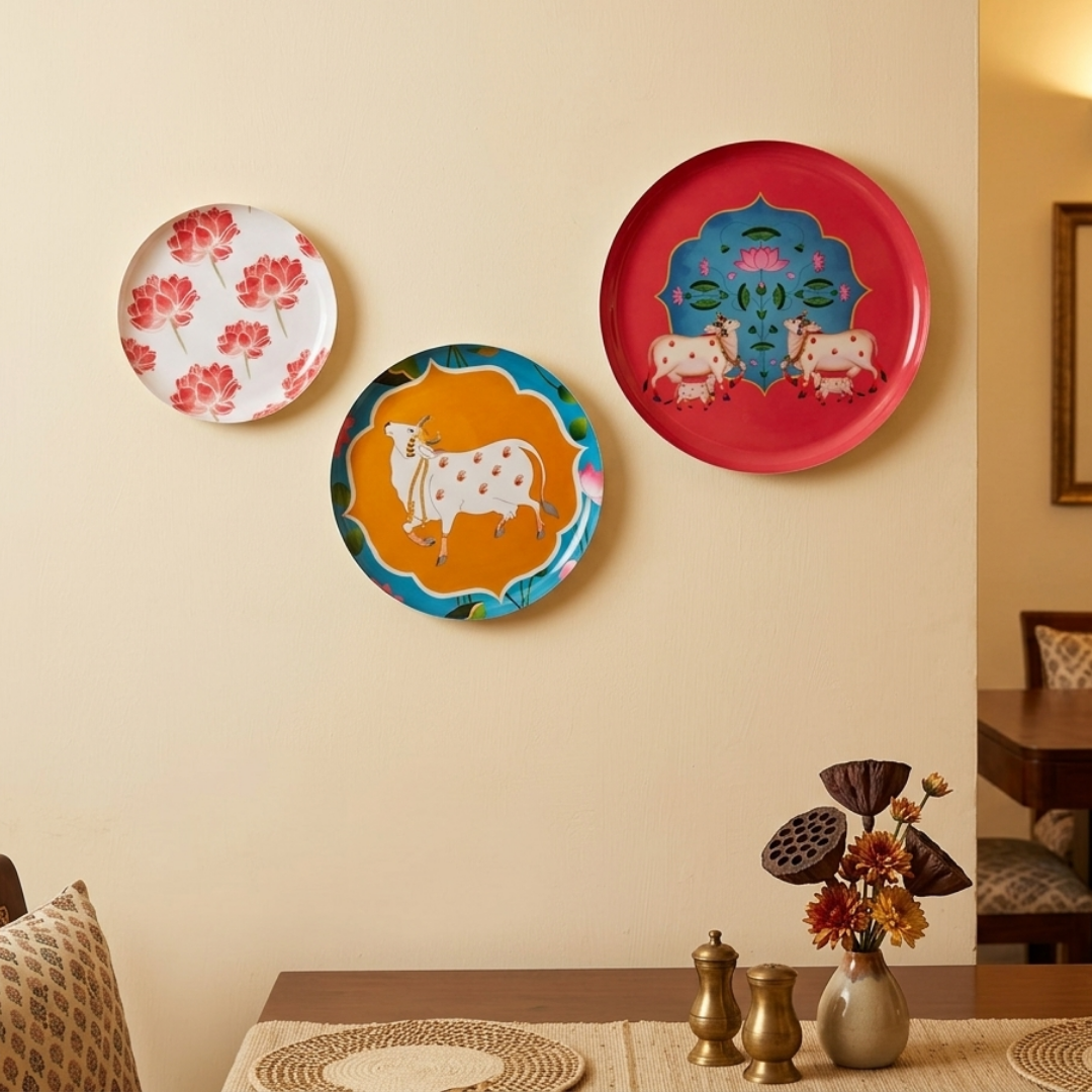 Metal Wall Plates - Cow Set of 3