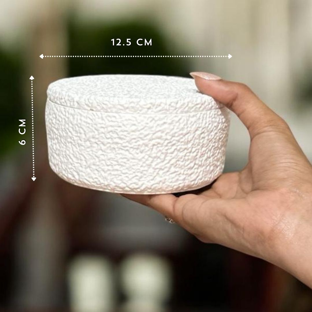 Textured Fat Bottom Trinket Jar, 12.5x12.5x6 cm (559g)