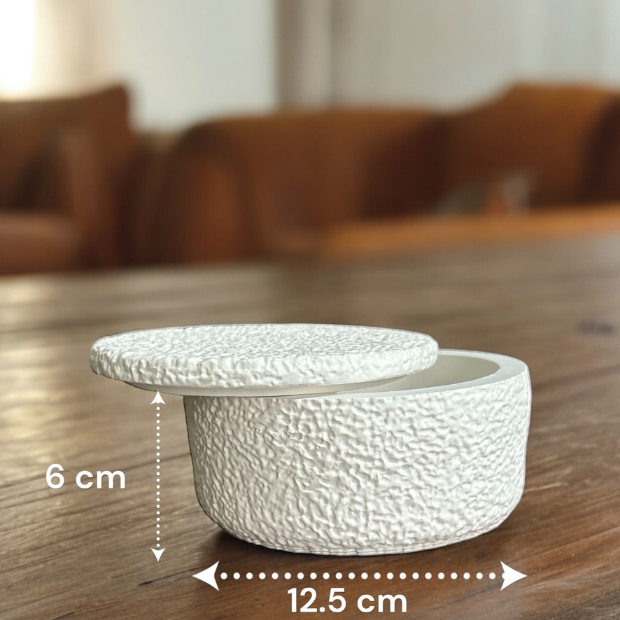 Textured Fat Bottom Trinket Jar, 12.5W x 6H cm (559g)