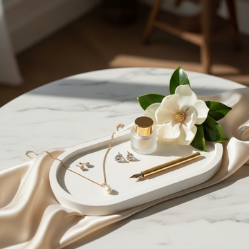 Concrete Oval Trinket Tray, 19.5x11x1 cm (200g)