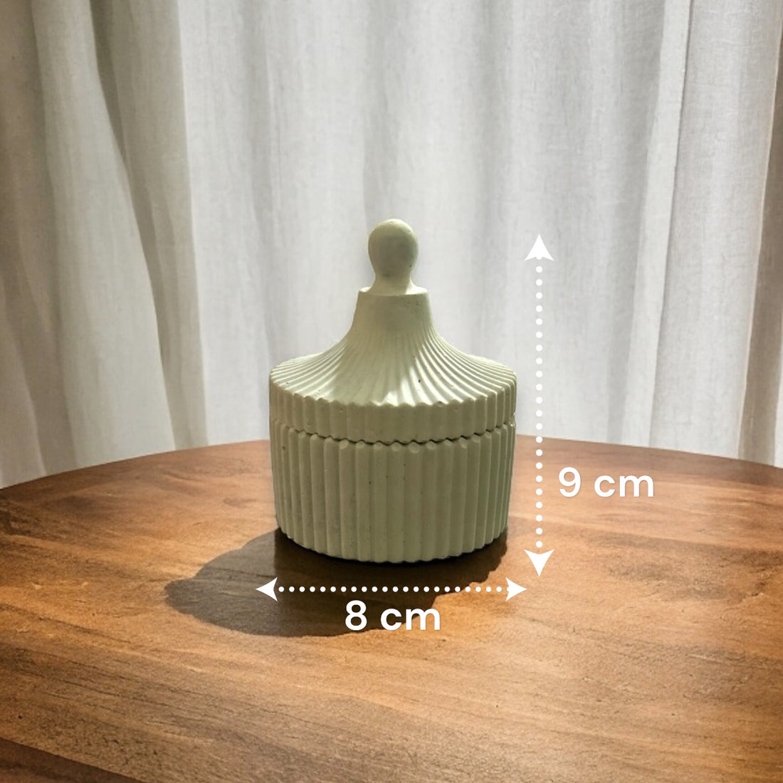 Round Top Trinket Jar, 8W x 9H cm (559g)