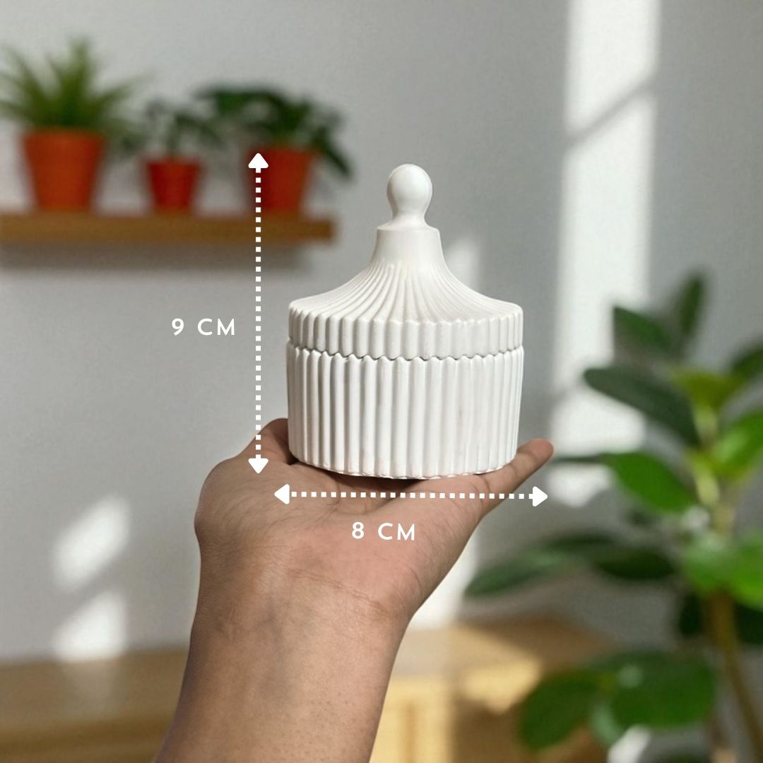 Round Top Trinket Jar, 8x8x9 cm (559g)