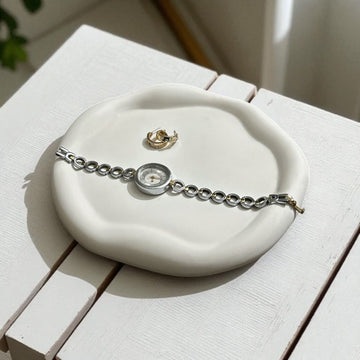 Concrete Round Cloud Tray, 17.5x17.5x1 cm (300g)