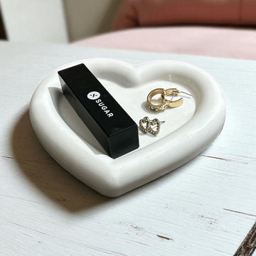 Concrete Heart-Shaped Cloud Tray, 13.5x12x1.5 cm (250g)